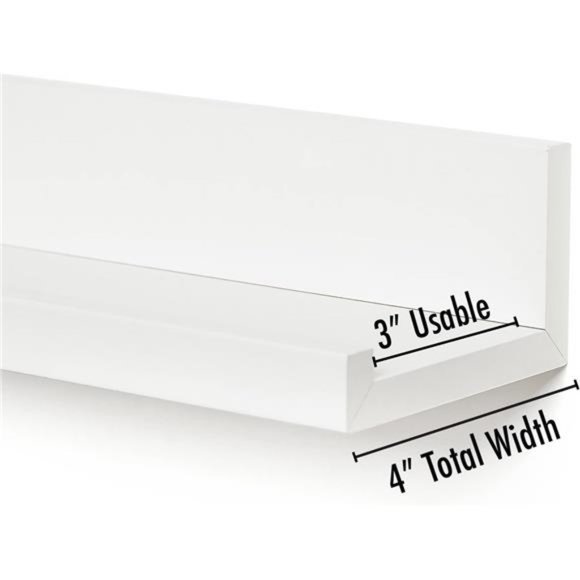 14" White Floating Shelves for Wall - Wood Shelves for Wall Storage, Set of 3 - Picture 4 of 5